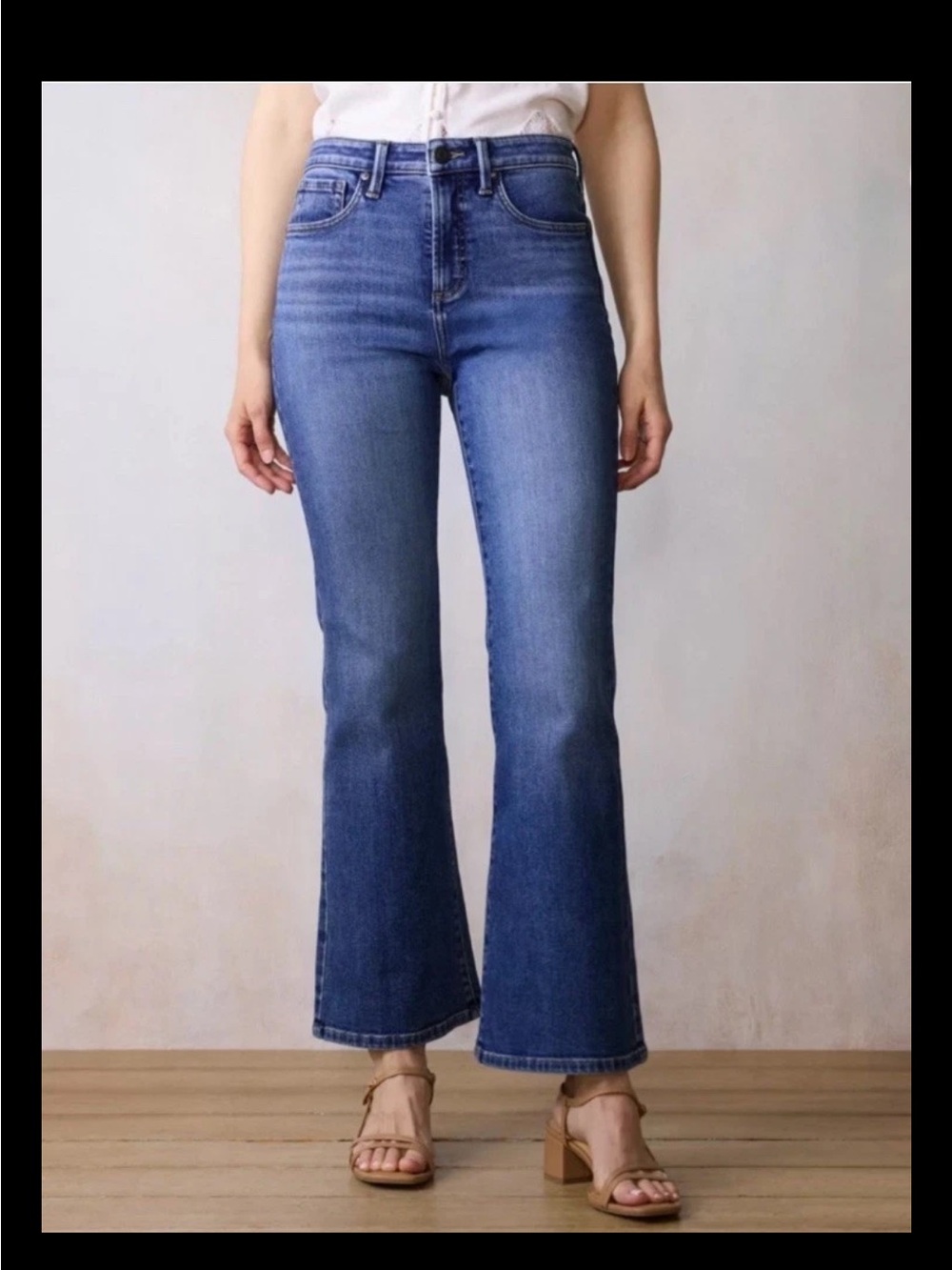 LC Lauren Conrad Super High Rise Flare Jeans Womens 8 Blue Stretch